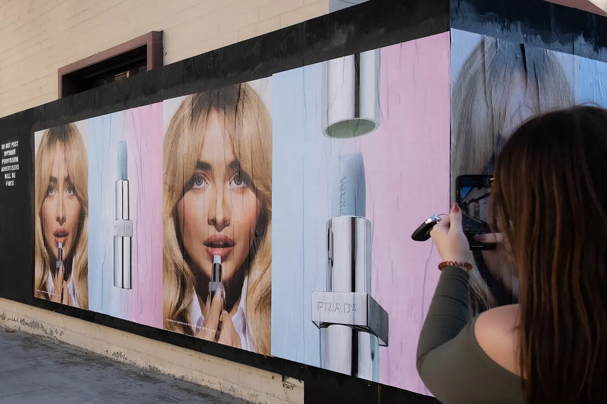 Sidewalk chalk advertising